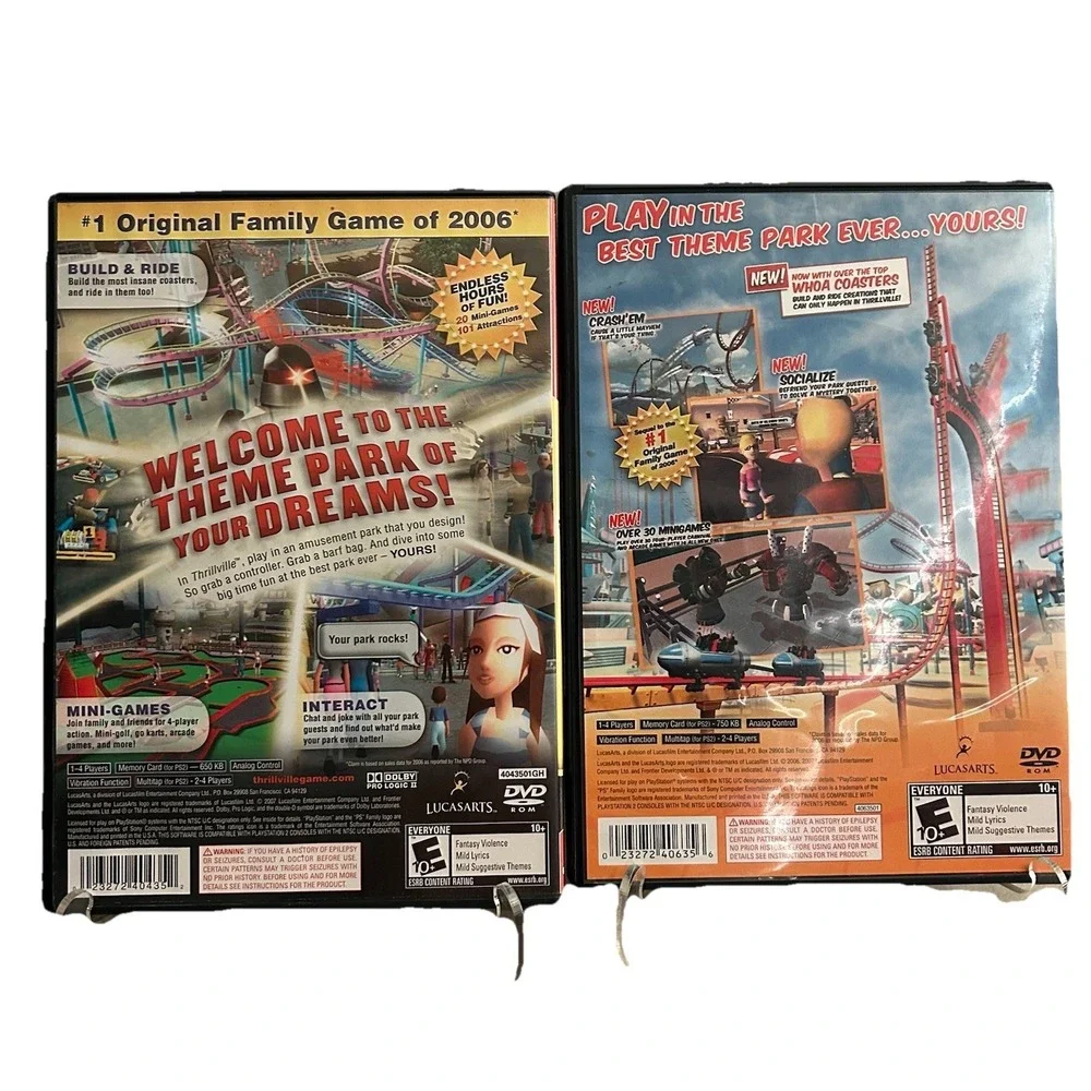 Thrillville & Thrillville Off The Rails PS2 Bundle Lot Of 2. CIB Tested